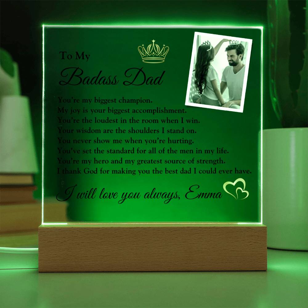 Fathers Day Gifts, Gift for Dad from Daughter, Acrylic Plaque, Sentimental Gift for Dad, To My Dad, Gifts for Him, Custom Name Photo Gift