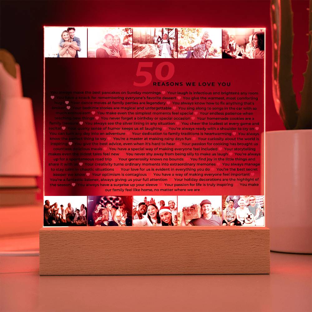 50 Reasons We Love You | 50th Birthday Gift | Custom Gift | 50th Birthday Gifts For Women | 50th Birthday Gifts For Men | Thoughtful Gift