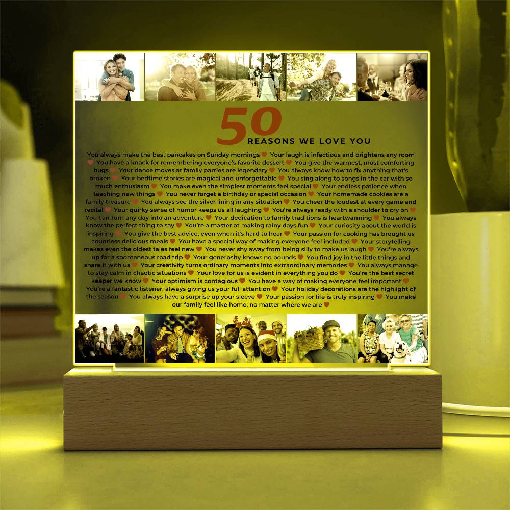 50 Reasons We Love You | 50th Birthday Gift | Custom Gift | 50th Birthday Gifts For Women | 50th Birthday Gifts For Men | Thoughtful Gift