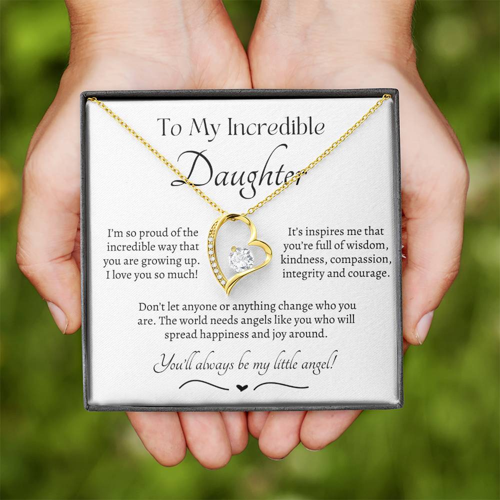 Beautiful Gift for Daughter From Dad My Little Angel, My Little Girl Necklace With Meaningful Message, Gift Box, Gift for Daughter From Mom