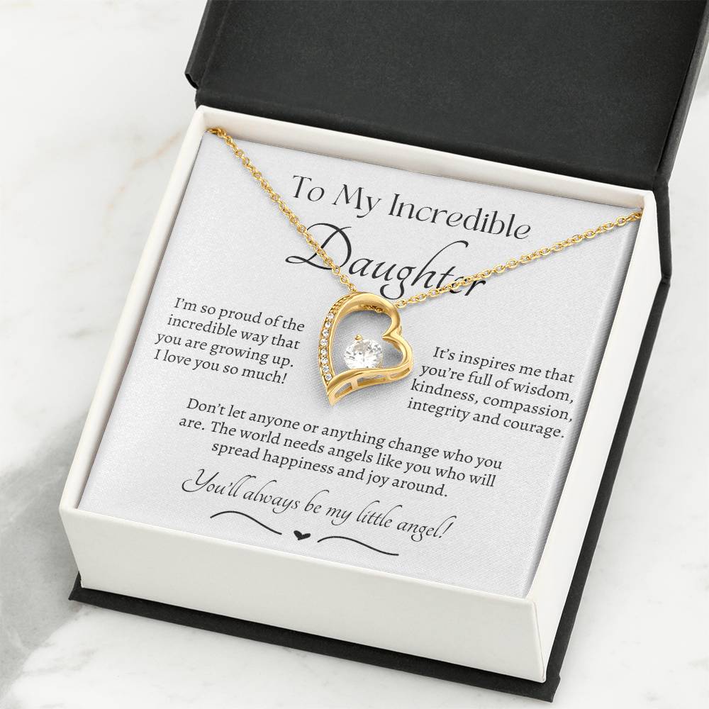 Beautiful Gift for Daughter From Dad My Little Angel, My Little Girl Necklace With Meaningful Message, Gift Box, Gift for Daughter From Mom