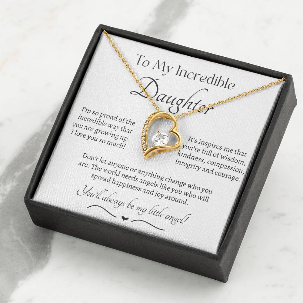 Beautiful Gift for Daughter From Dad My Little Angel, My Little Girl Necklace With Meaningful Message, Gift Box, Gift for Daughter From Mom