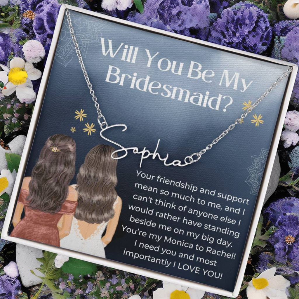 Personalised Necklace, Bridesmaid Gift, Will You Be My Bridesmaid Necklace Bridesmaid Proposal, Unique Bridesmaid Gift, Custom Name Necklace