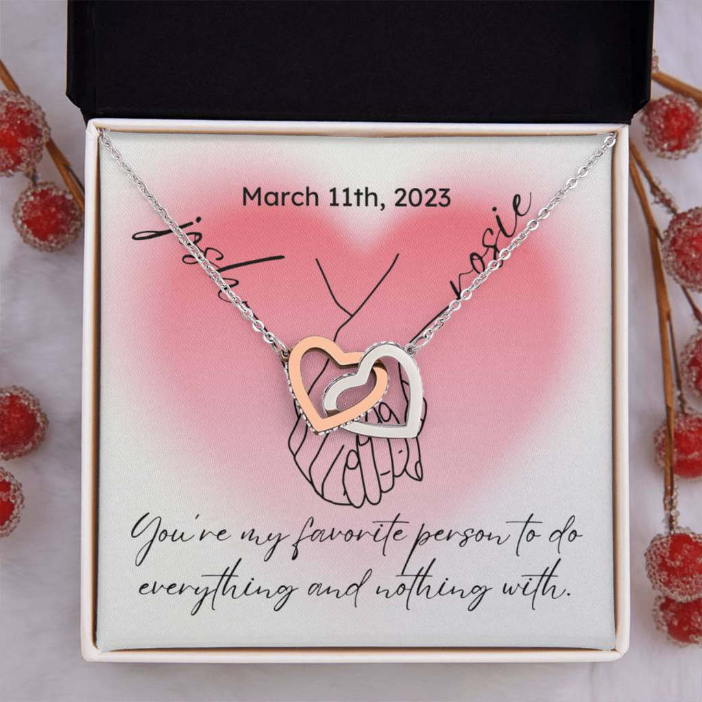 Personalized Couple Date and Name, Hand Holding Line Art Custom Valentine Gifts, Couple Anniversary Birthday Necklace, Gift For Her