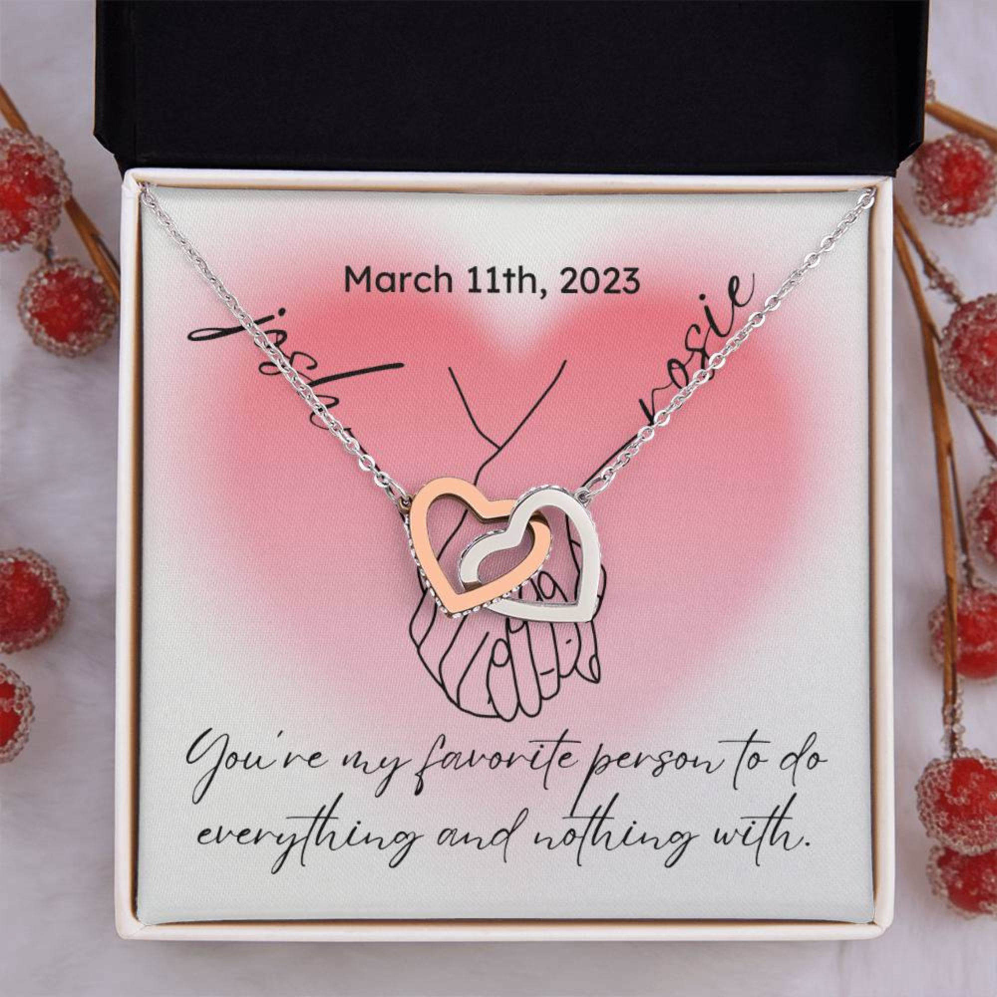 Personalized Couple Date and Name, Hand Holding Line Art Custom Valentine Gifts, Couple Anniversary Birthday Necklace, Gift For Her