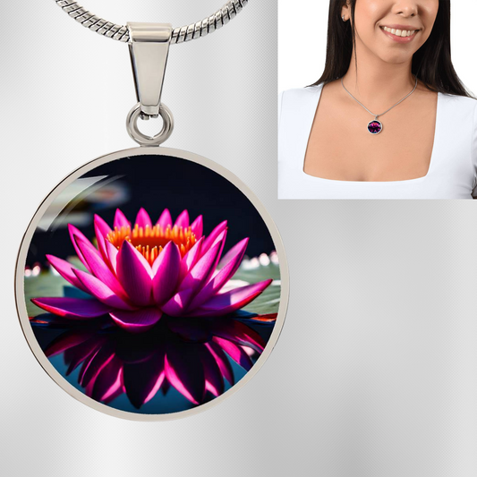 July Birth Month Flower Necklace Botanical Jewelry Necklace Water Lily Gold Flower Pendant Jewelry Plant Lover Gift Unique Gift For Her