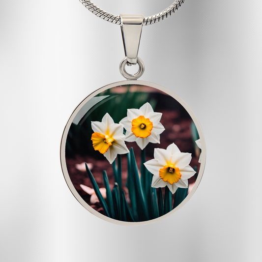 Narcissus Necklace Birth Month Flower Jewelry Plant Lover Gift Botanical Jewelry Pendant December Necklace Valentines Day Gift For Her