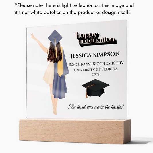 Female Personalised Graduation Gift, Congratulations, Class of 2023 Any Year, Graduation Gift for Daughter, Sister, Girlfriend, Acrylic