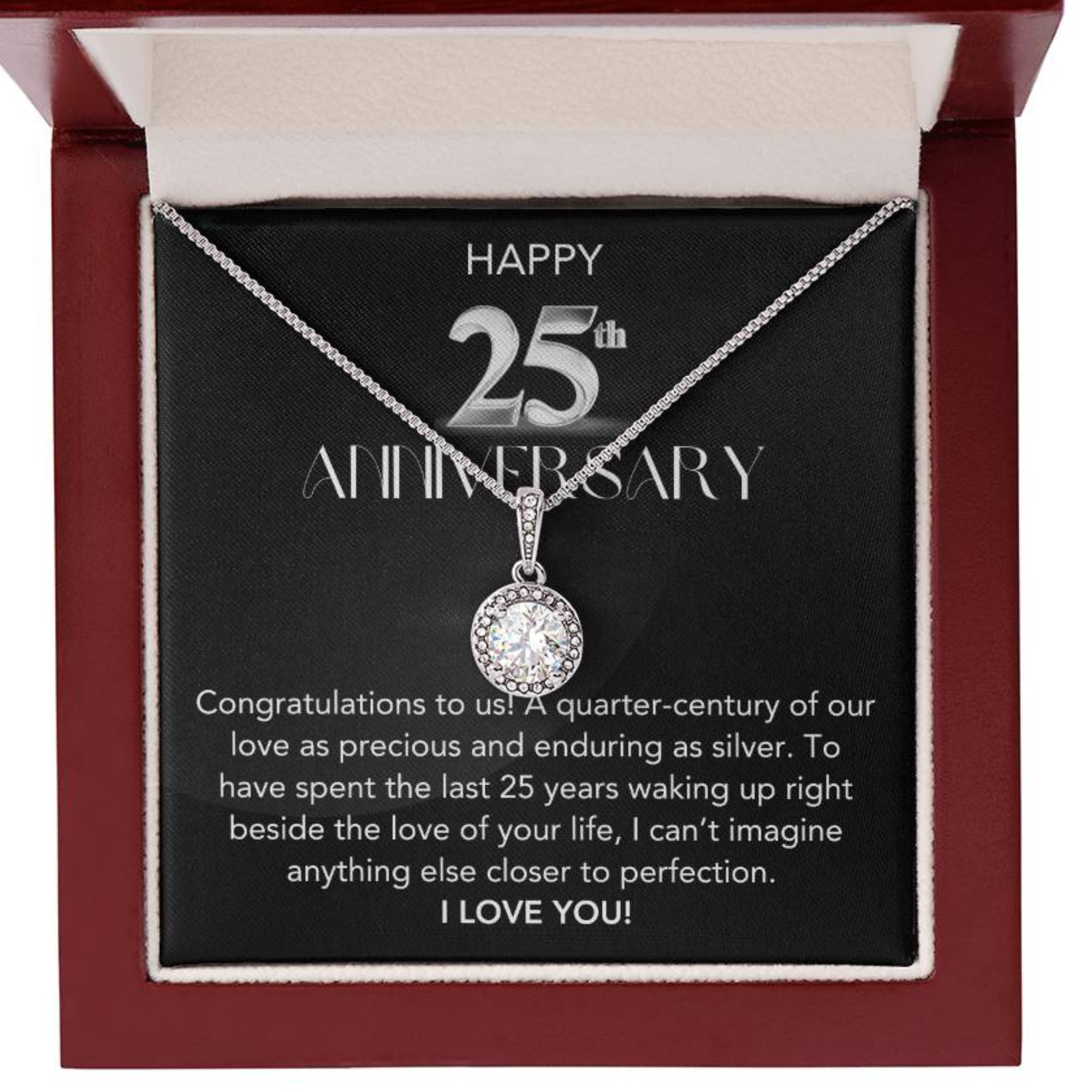 Necklace for 25th Anniversary, 25th Wedding Anniversary gift for Wife, Silver Wedding Anniversary, Gift for Wife on 25th Anniversary