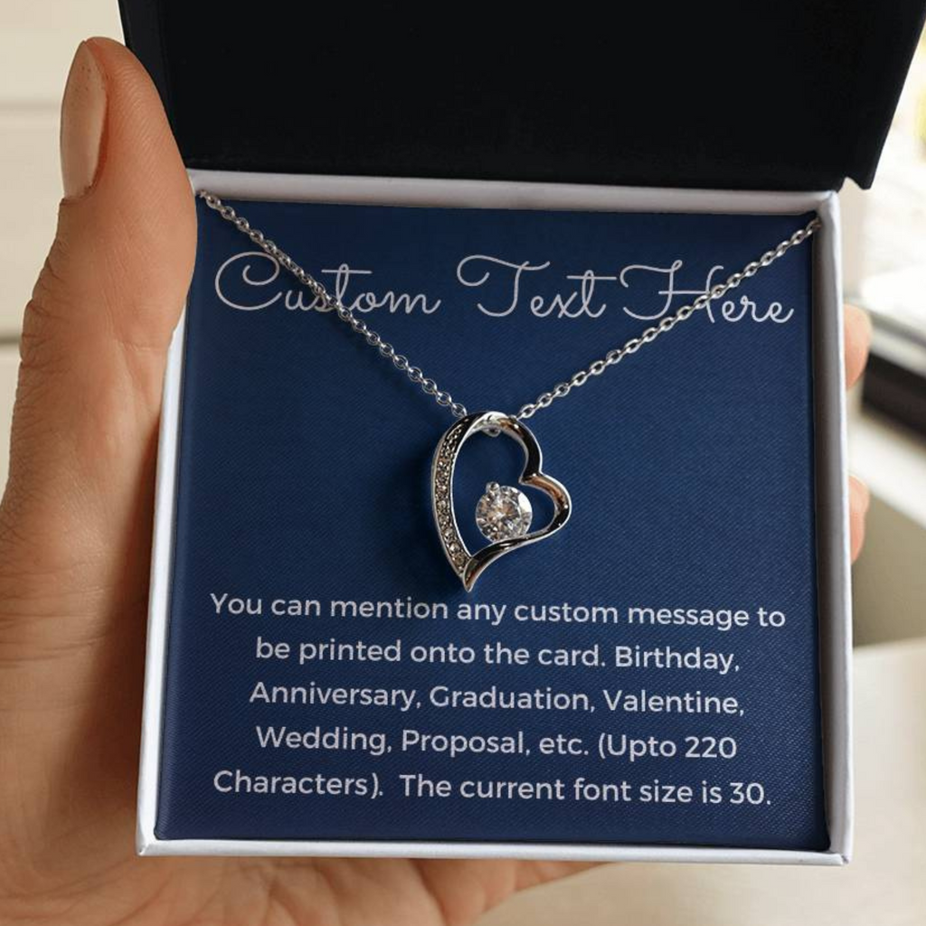 Custom Text Necklace with Beautiful Message Card, Birthday Gift, Anniversary Gift, Promotion Gift, Retirement Gift, Valentine Gift, Unique