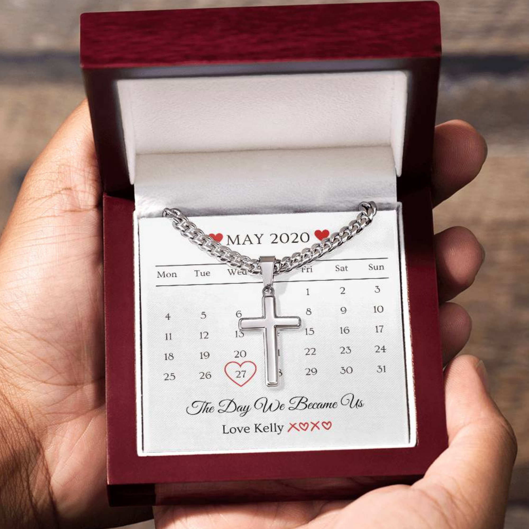 Valentine's Day Gift, Gift For Boyfriend, Guy Valentine Gift, Girlfriend Birthday Gift, Personalised Cross necklace For him, Gift for Him