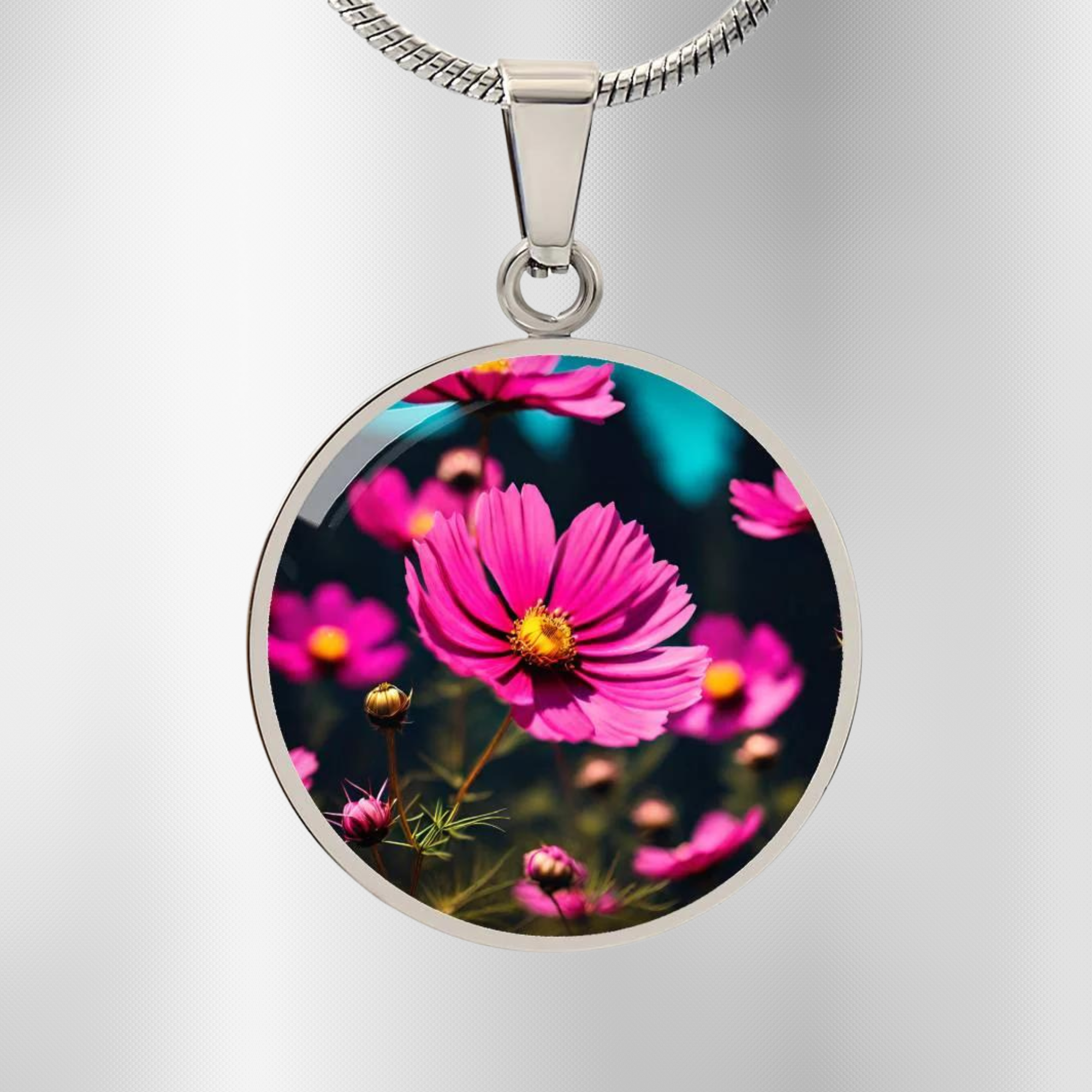 November Birth Month Flower Necklace, Chrysanthemums Necklace, Floral Gift for Her Engraved Necklace, Mothers & Valentines Day Necklace