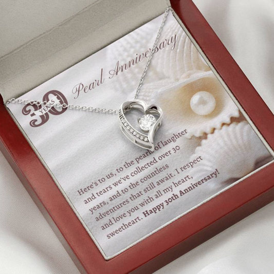 Partner Necklace for 30th Anniversary, 30th Wedding Anniversary gift for Wife, Pearl Wedding Anniversary, Gift for Wife on 30th Anniversary