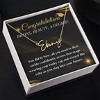 Graduation necklace jewelry congratulations degree gift idea grad hat and robe future stepping congratulatory milestone celebration