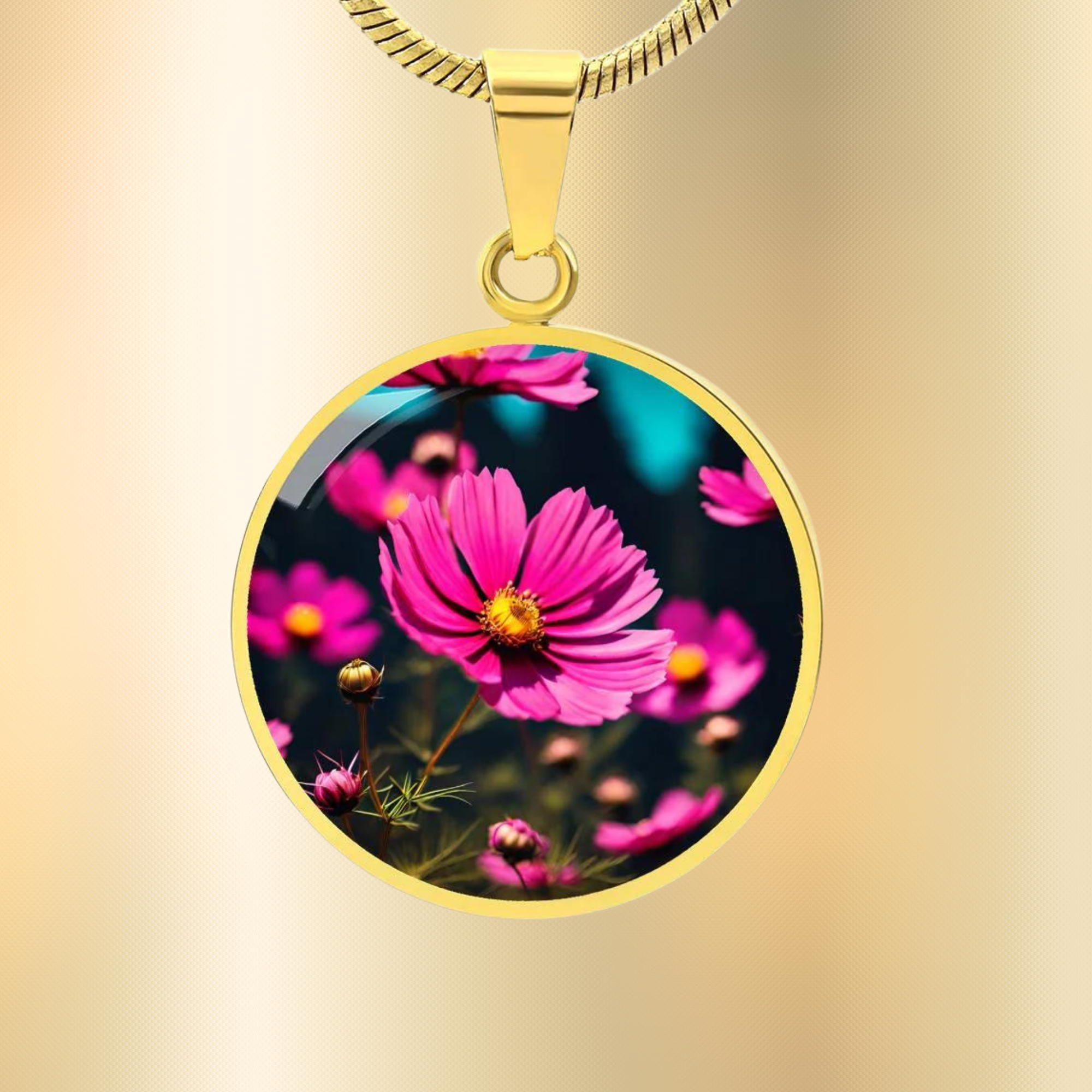November Birth Month Flower Necklace, Chrysanthemums Necklace, Floral Gift for Her Engraved Necklace, Mothers & Valentines Day Necklace