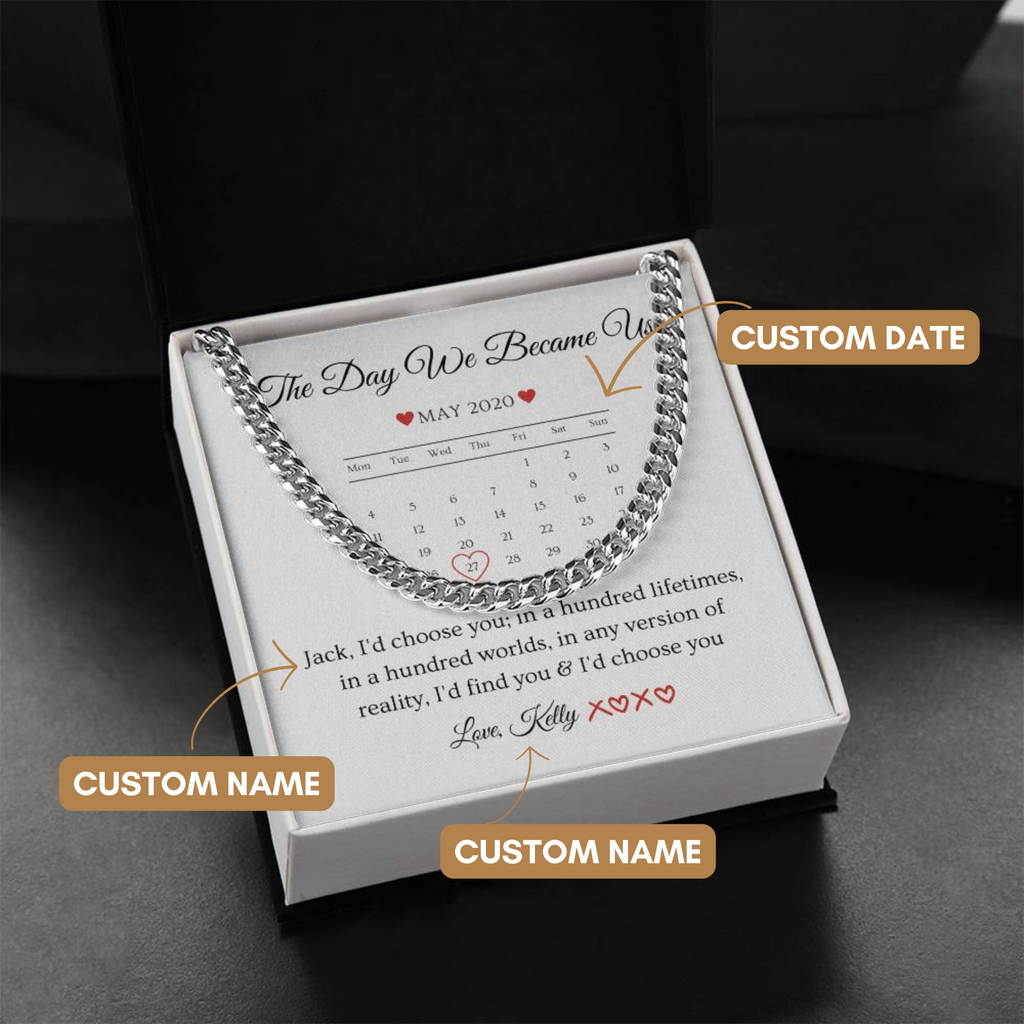 Personalised Names & Date Message, Valentine's Day Gift for Him, Birthday Gift For Boyfriend, Anniversary Gift For Husband,To My Man, My Guy