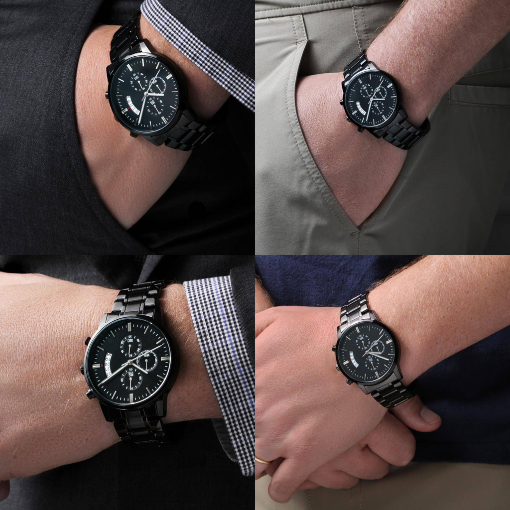 Graduation Men's Watch congratulations degree gift idea grad hat and robe congratulatory university college milestone celebration