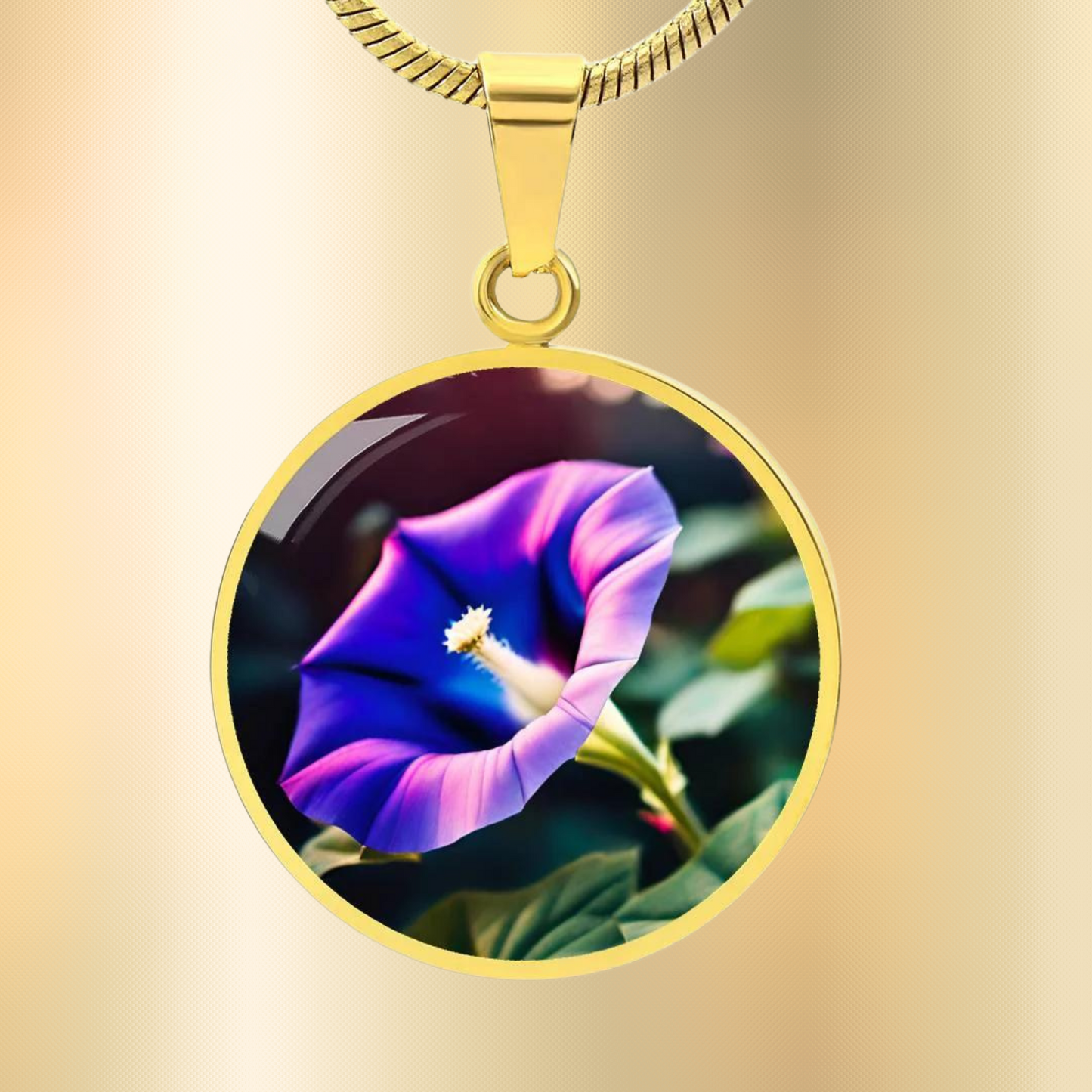 September Necklace Gift For Her Morning Glory Necklace Birth Month Flower Jewelry Plant Lover Gift Botanical Jewelry Gold Flower Pendant