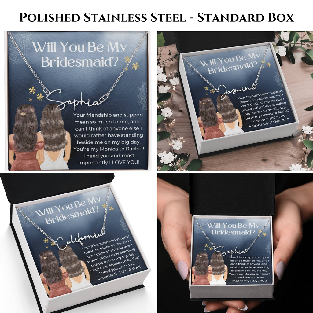 Personalised Necklace, Bridesmaid Gift, Will You Be My Bridesmaid Necklace Bridesmaid Proposal, Unique Bridesmaid Gift, Custom Name Necklace