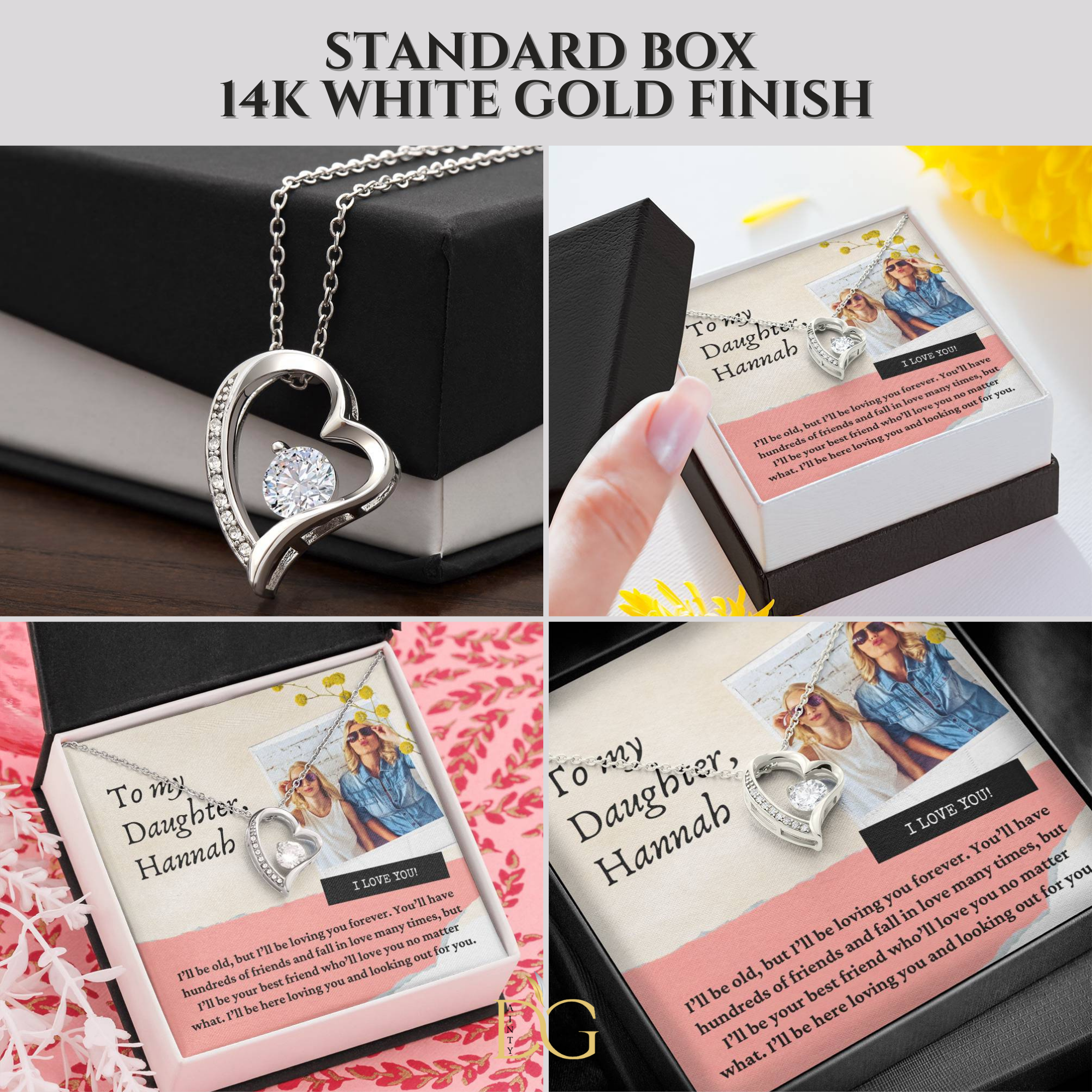 Personalised Daughter Chrsitmas Gift from mom or dad To My Daughter Love Mum Mother & Daughter Necklace Daughter Present