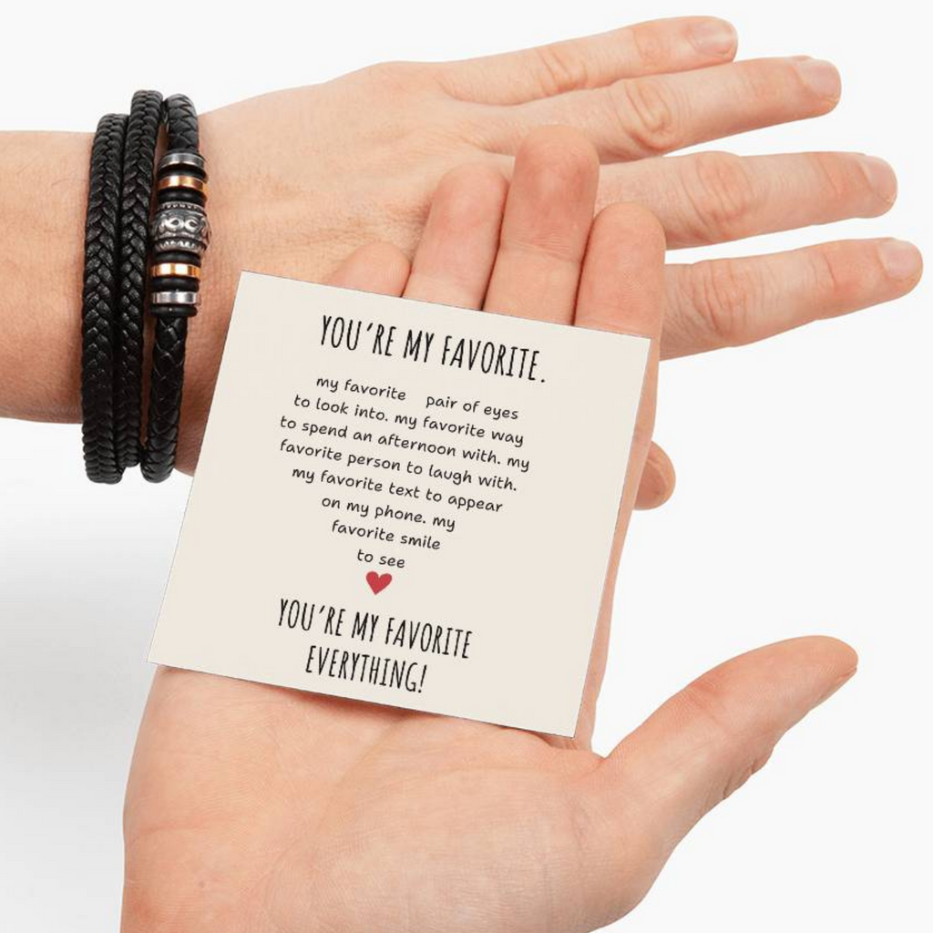 To My Man, You're my favorite, Couple Gifts, Men's Bracelet, Soulmate Gift, Valentine's Day Gift for Him,Anniversary Gift,Birthday Gift