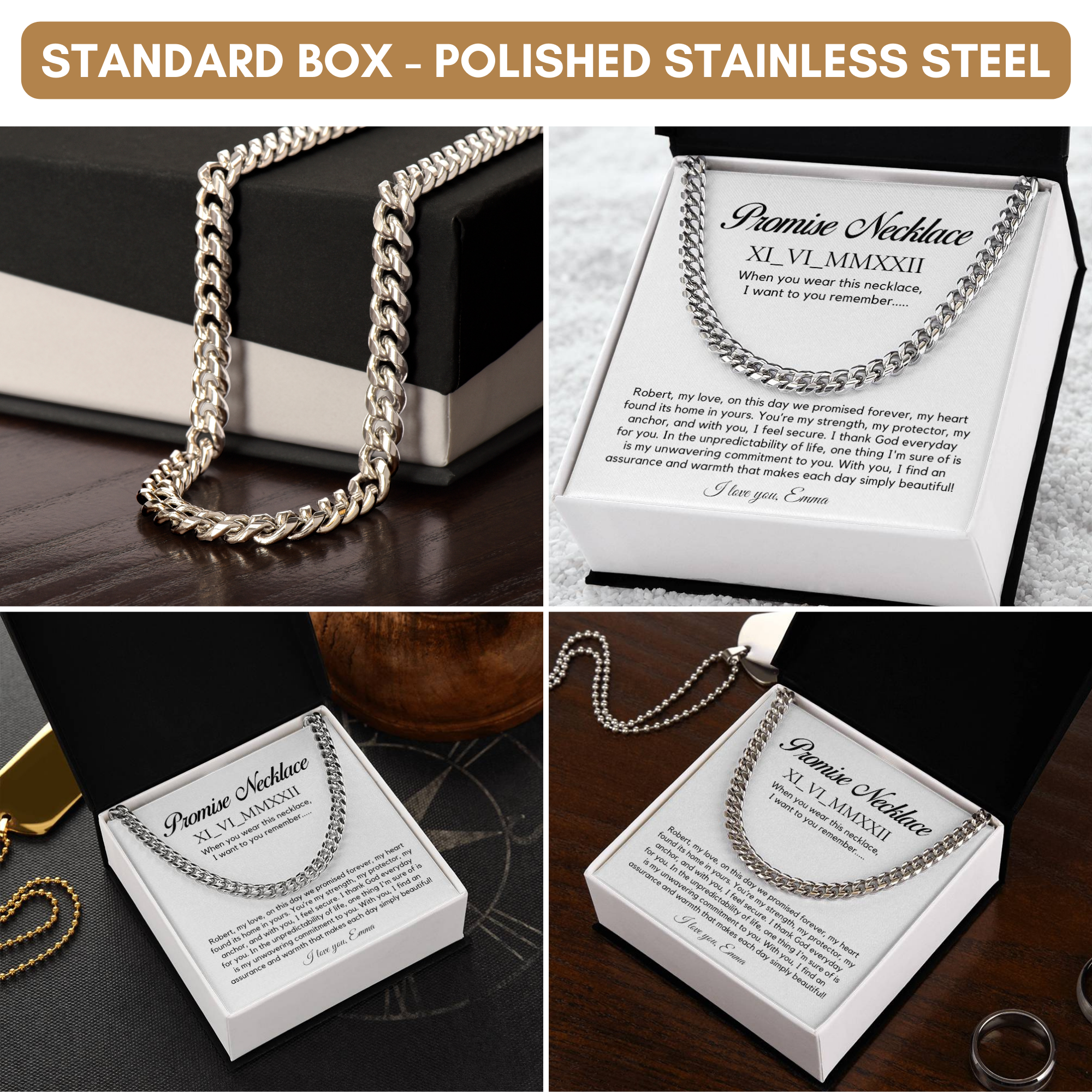 Personalised Promise Necklace For Him, Promise Gifts For Him, Boyfriend Promise Necklace, Gift For Boyfriend, Guy Valentine Gift, Boyfriend Birthday Gift