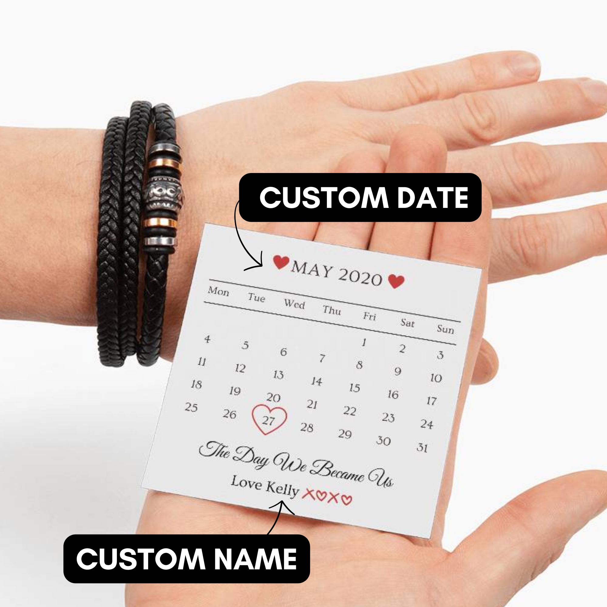 Valentine's Day Gift, Gift For Boyfriend, Guy Valentine Gift, Girlfriend Birthday Gift, Personalised Bracelet Gift For him, Gift for Him