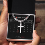 Valentine's Day Gift, Gift For Boyfriend, Guy Valentine Gift, Girlfriend Birthday Gift, Personalised Cross necklace For him, Gift for Him