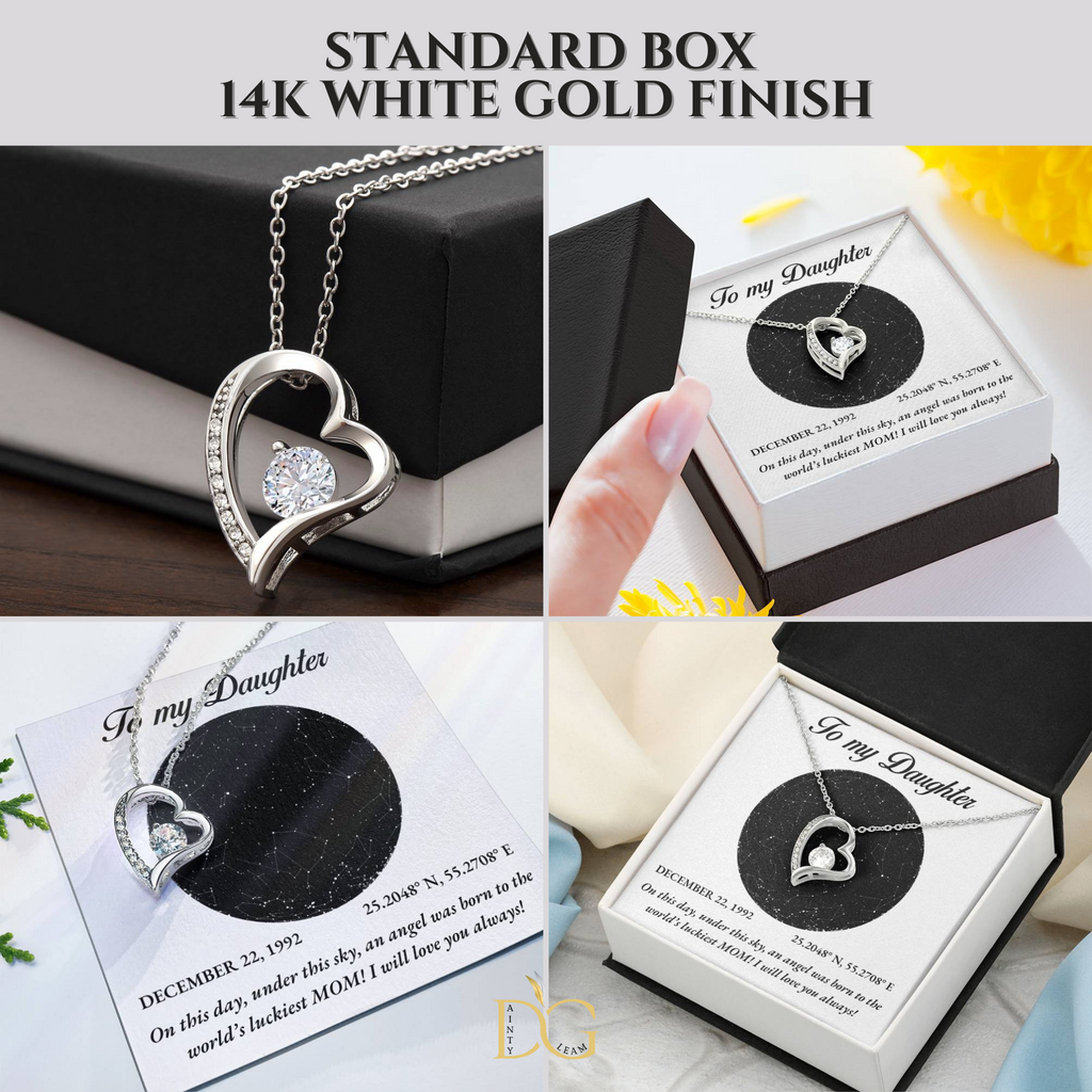 To My Daughter, Personalised Gold Necklace, Daughter Gift Starmap Night Sky Print, Christmas Gift New Year Gift , Daughter Necklace from Mom