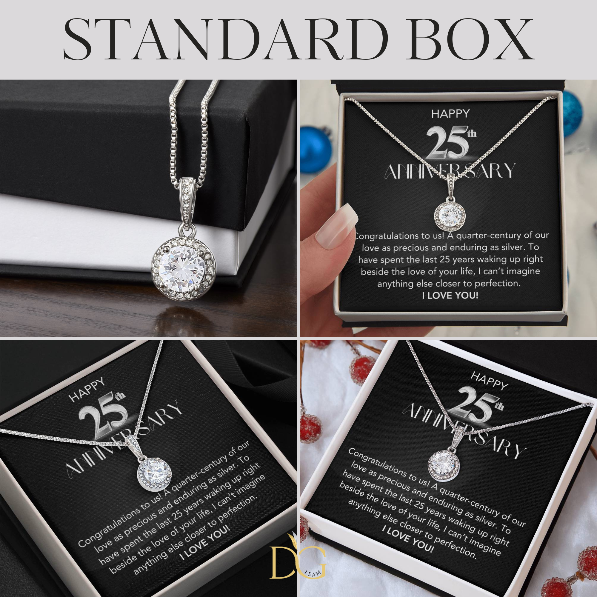 Necklace for 25th Anniversary, 25th Wedding Anniversary gift for Wife, Silver Wedding Anniversary, Gift for Wife on 25th Anniversary