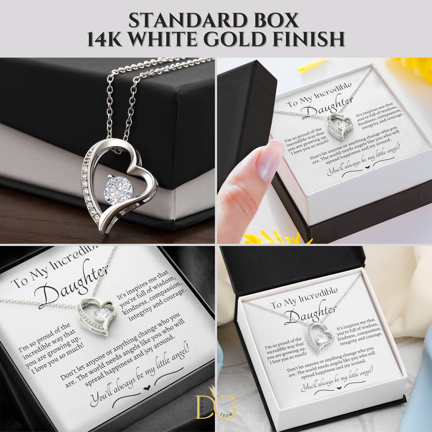 Beautiful Gift for Daughter From Dad My Little Angel, My Little Girl Necklace With Meaningful Message, Gift Box, Gift for Daughter From Mom