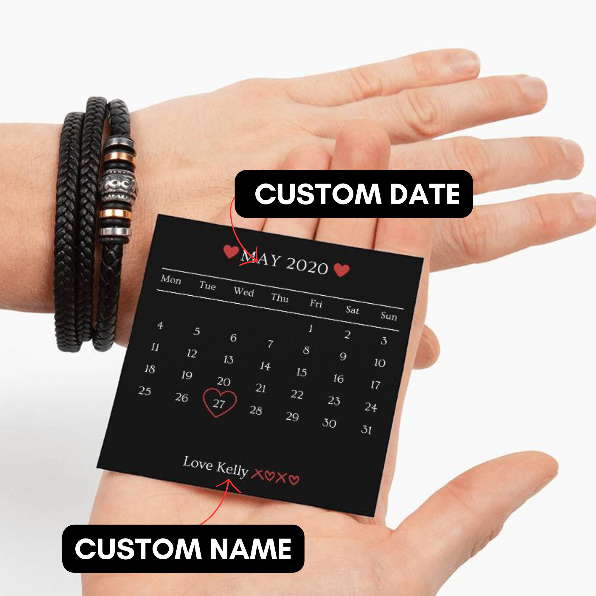 Valentine's Day Gift, Gift For Boyfriend, Guy Valentine Gift, Girlfriend Birthday Gift, Personalised Bracelet Gift For him, Gift for Him