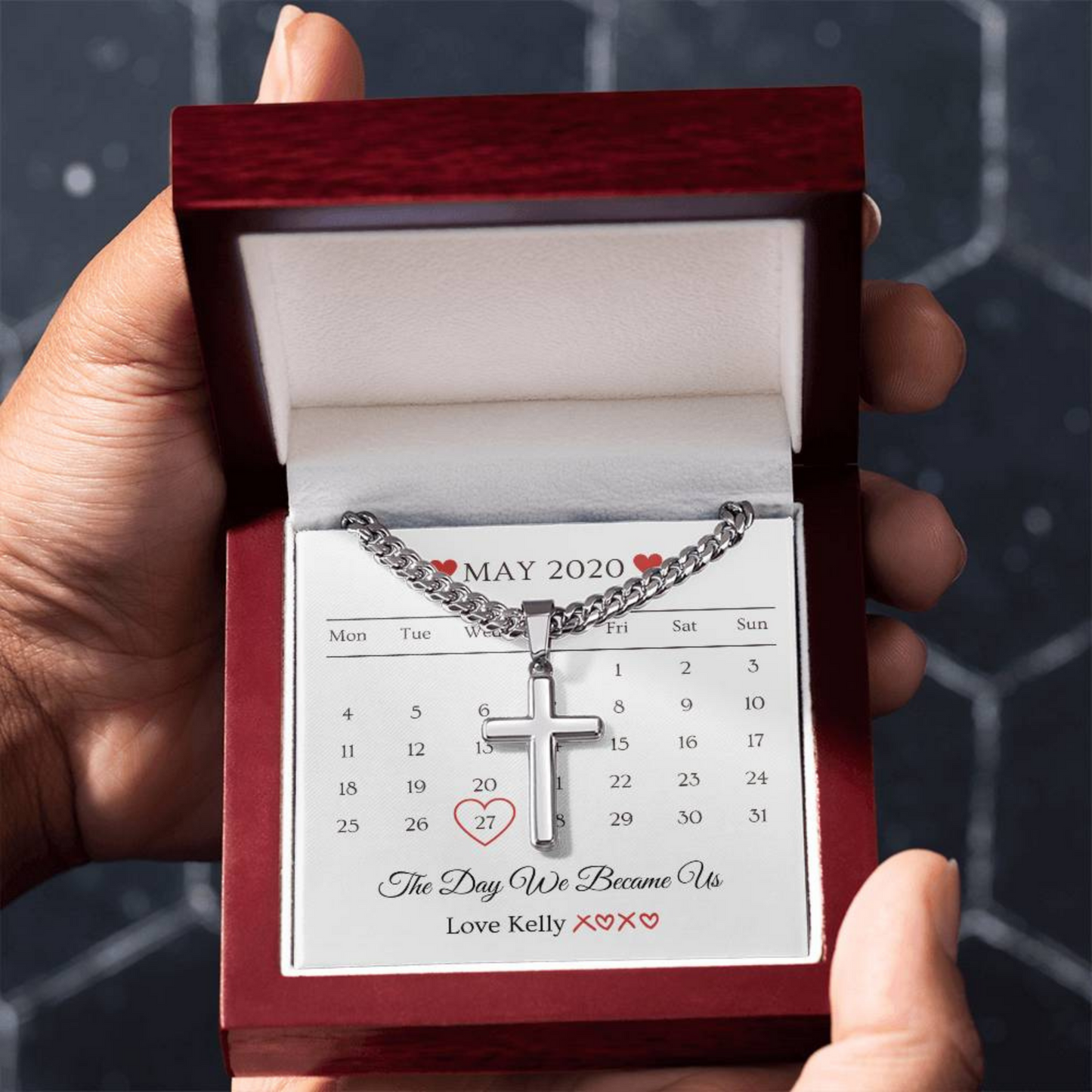 Valentine's Day Gift, Gift For Boyfriend, Guy Valentine Gift, Girlfriend Birthday Gift, Personalised Cross necklace For him, Gift for Him