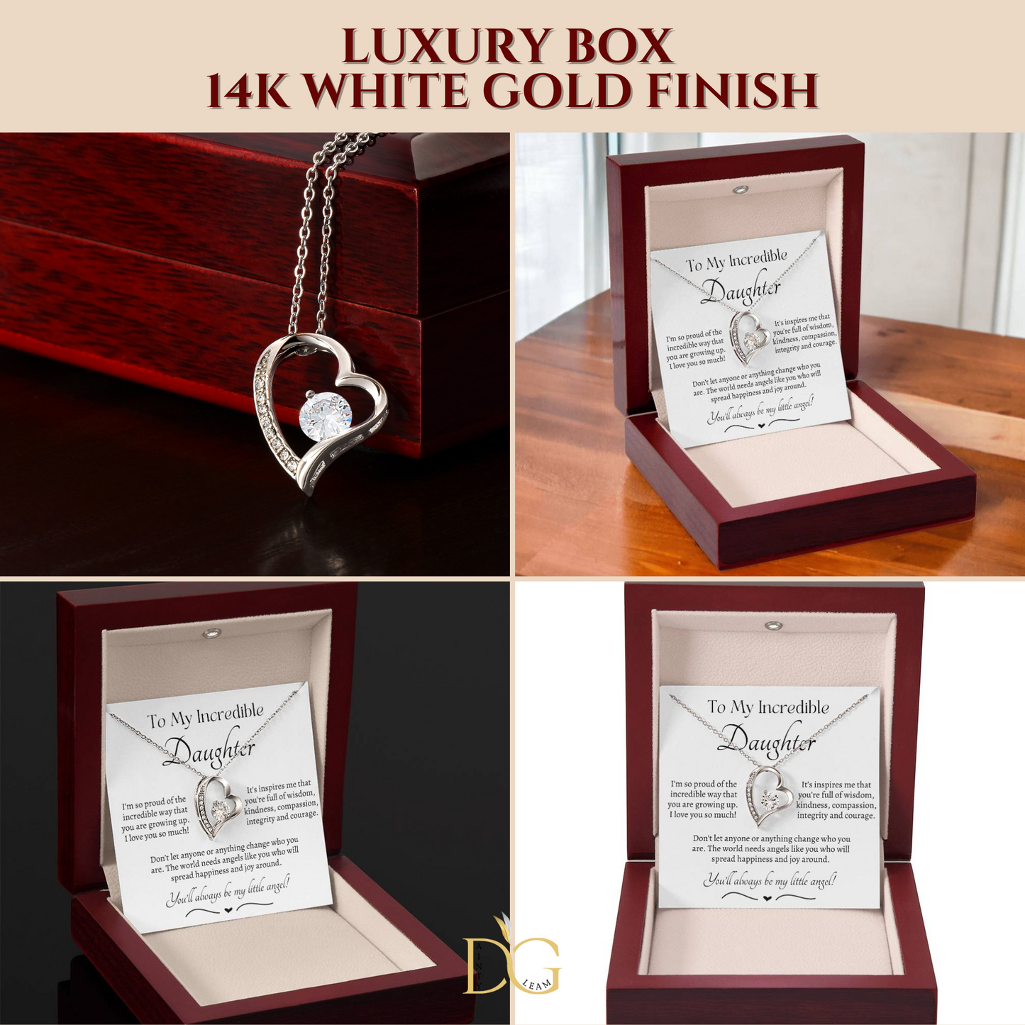 Beautiful Gift for Daughter From Dad My Little Angel, My Little Girl Necklace With Meaningful Message, Gift Box, Gift for Daughter From Mom