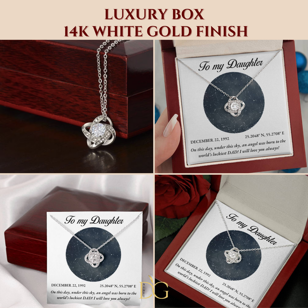 To My Daughter, Personalised Gold Necklace, Daughter Gift Starmap Night Sky Print, Christmas Gift New Year Gift , Daughter Necklace from dad