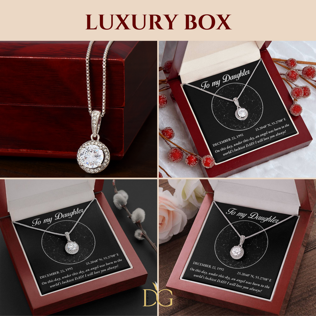 To My Daughter, Personalised Gold Necklace, Daughter Gift Starmap Night Sky Print, Christmas Gift New Year Gift , Daughter Necklace from dad