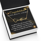 Graduation necklace jewelry congratulations degree gift idea grad hat and robe future stepping congratulatory milestone celebration