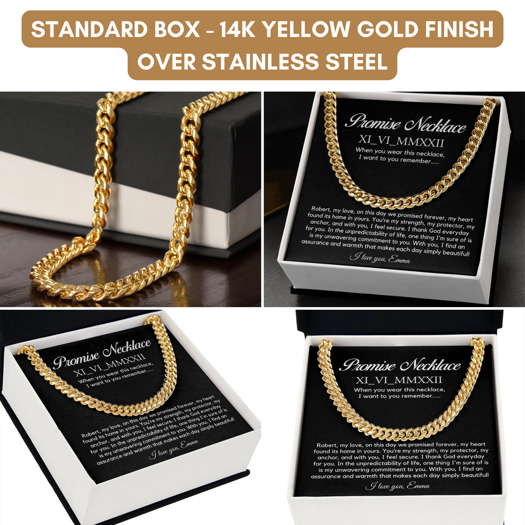 Personalised Promise Necklace For Him, Promise Gifts For Him, Boyfriend Promise Necklace,Anniversary Gift For Husband,Guy Valentine Gift