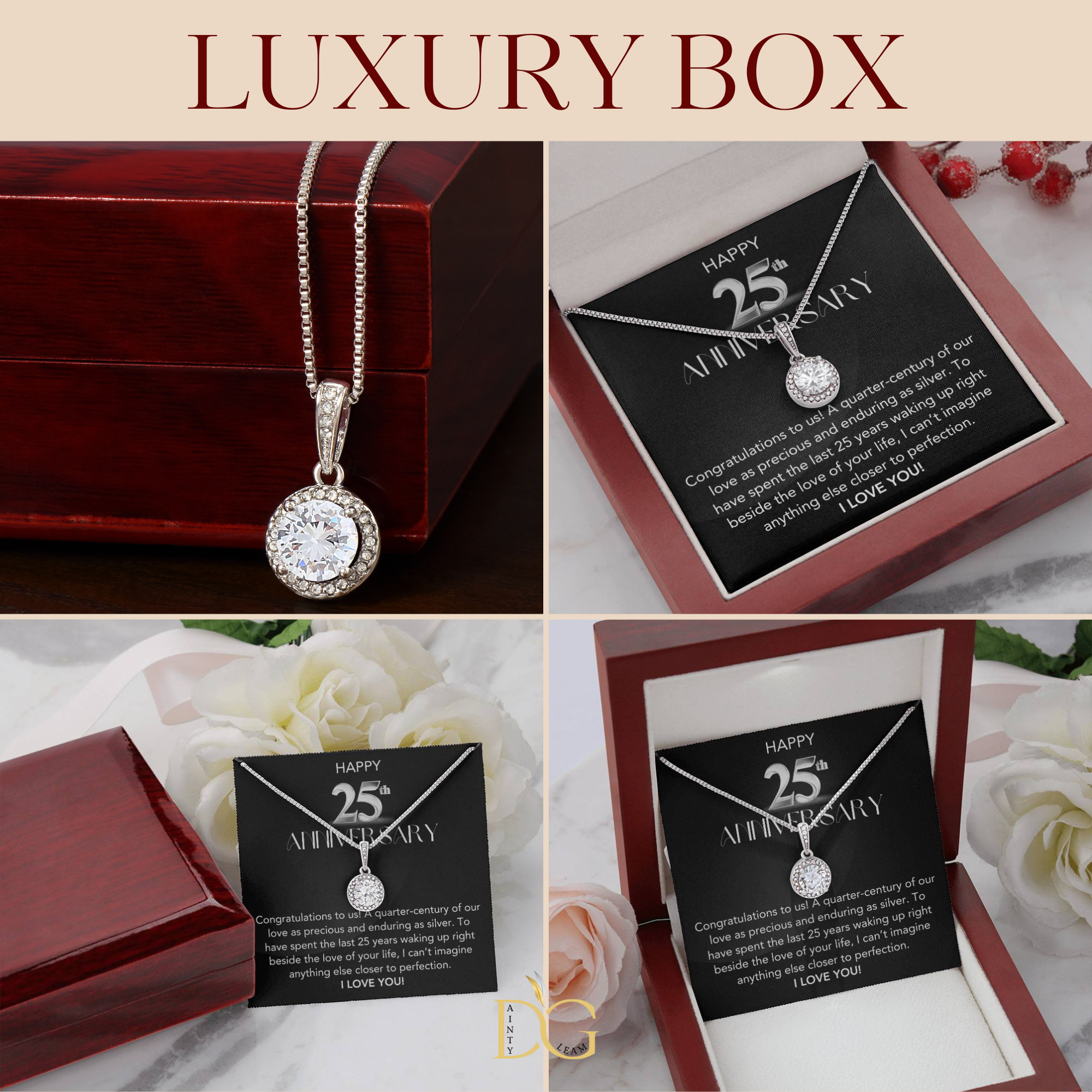 Necklace for 25th Anniversary, 25th Wedding Anniversary gift for Wife, Silver Wedding Anniversary, Gift for Wife on 25th Anniversary