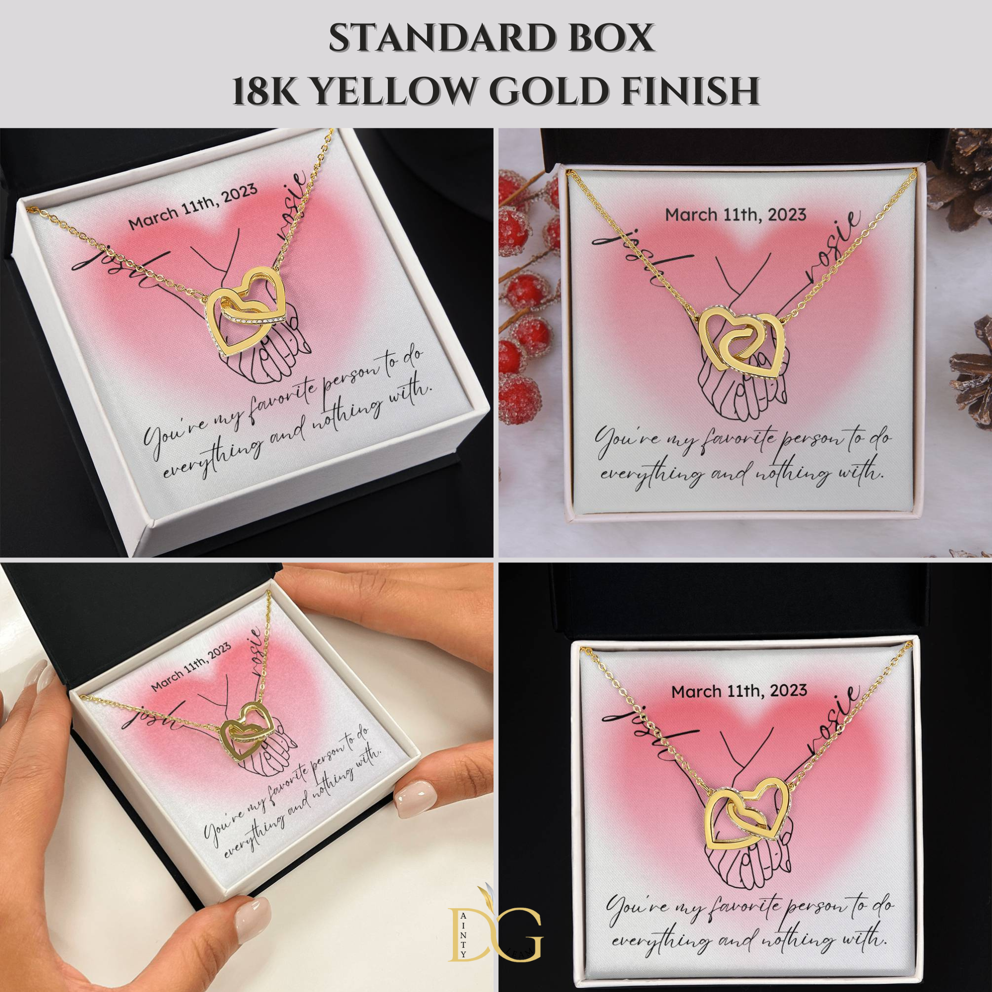 Personalized Couple Date and Name, Hand Holding Line Art Custom Valentine Gifts, Couple Anniversary Birthday Necklace, Gift For Her