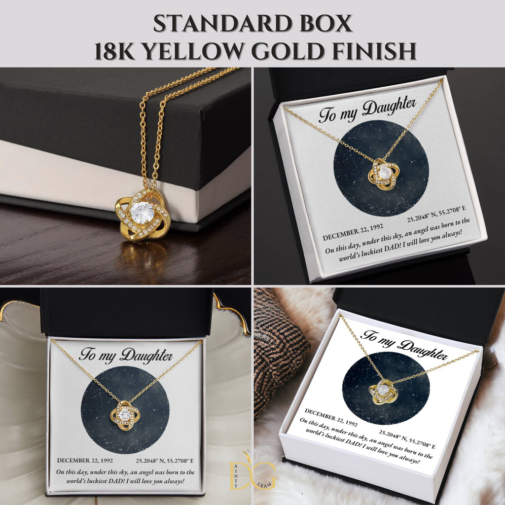 To My Daughter, Personalised Gold Necklace, Daughter Gift Starmap Night Sky Print, Christmas Gift New Year Gift , Daughter Necklace from dad