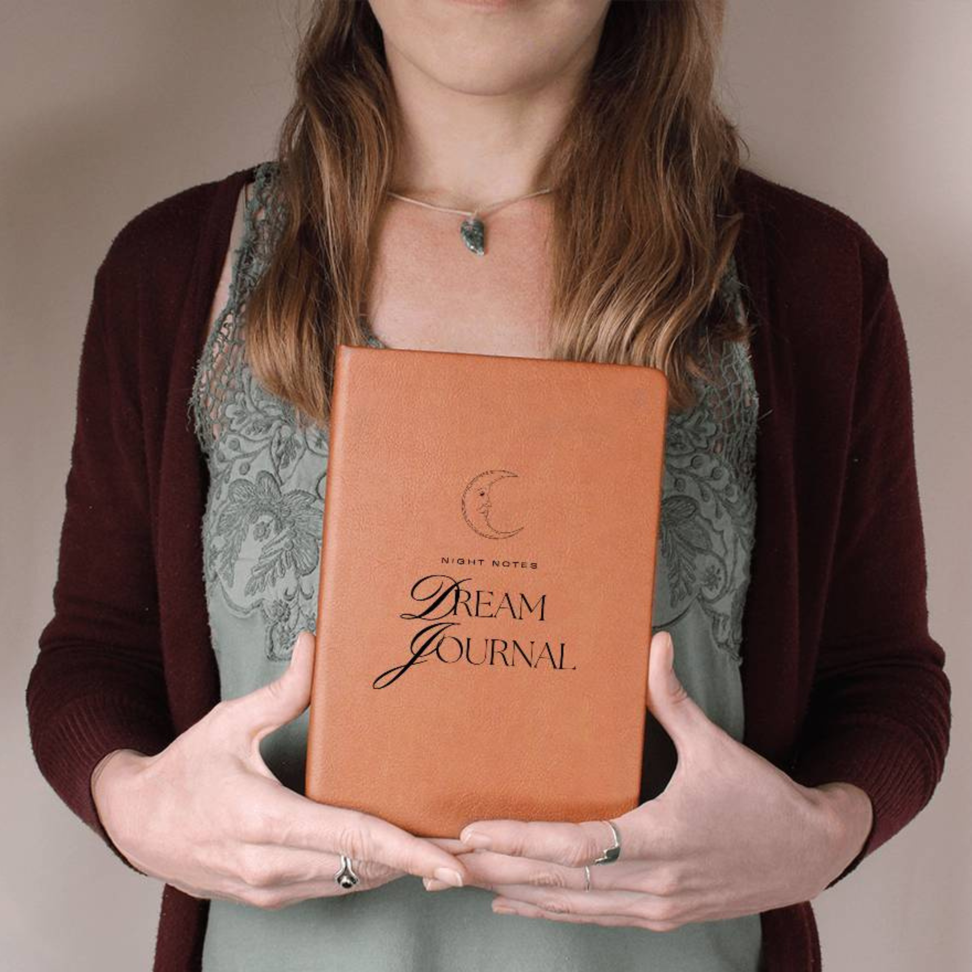 Dream Journal Notebook Diary, Rustic Journal, Vegan Leather Journal, Lined Notebook, Cottage Core Journal, Goddess Provisions, Moon Phase