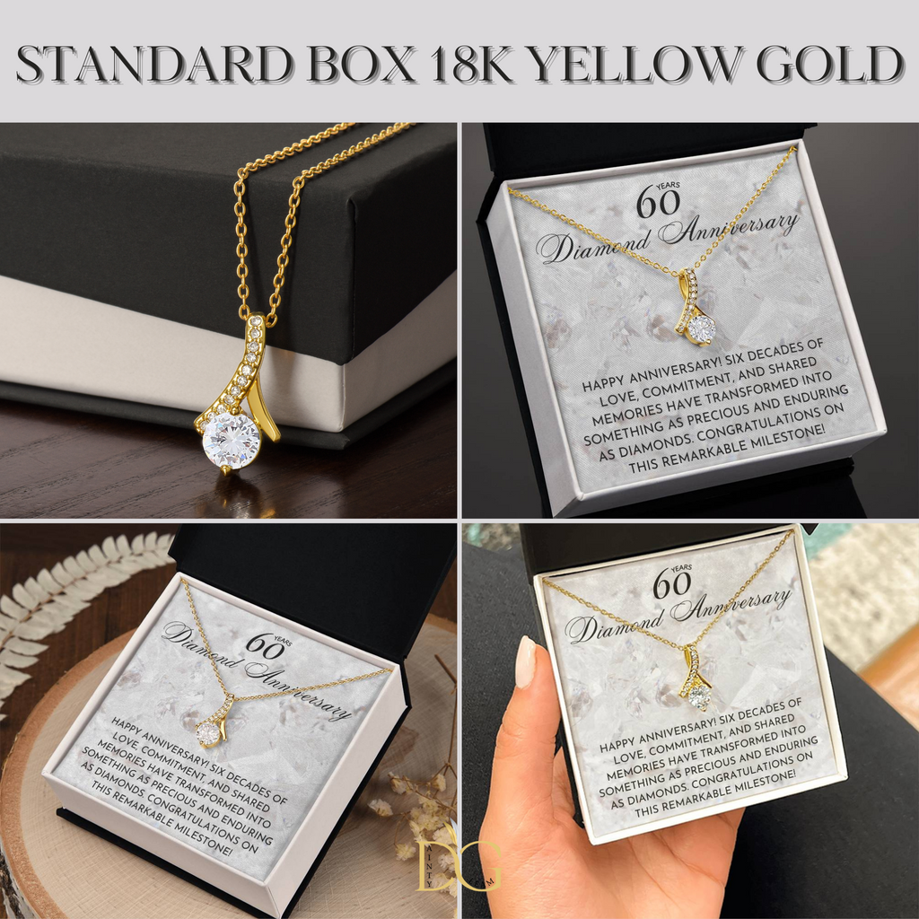 60th Wedding Anniversary Gift, 60 Years Wedding Anniversary Couple Gift, Diamond Anniversary, Necklace for Mom, Necklace for Wife