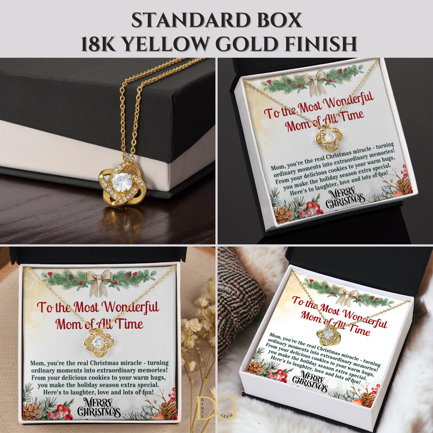 Christmas Gift Necklace For Mom - Gift For Mom - Merry Christmas Mom Necklace - Mother Christmas Necklace With Message Card - Mom Gift
