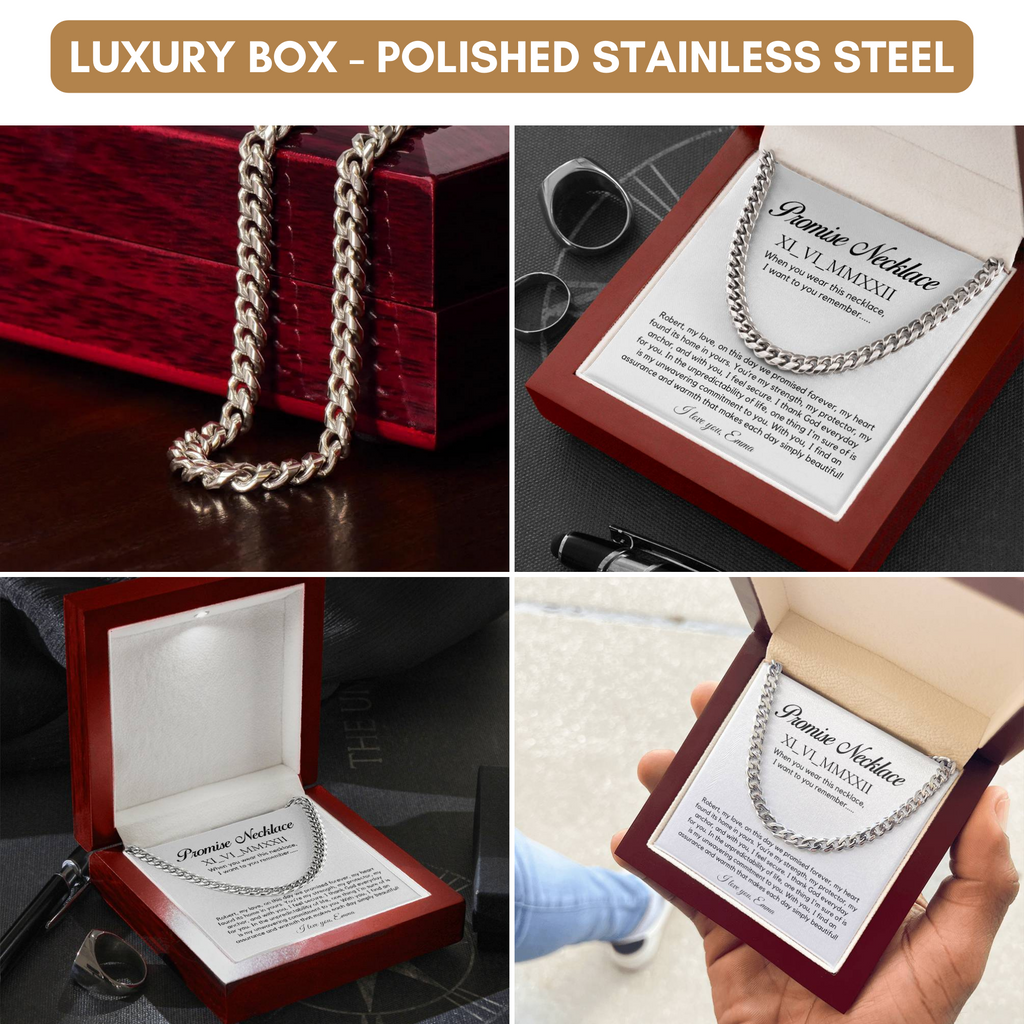 Personalised Promise Necklace For Him, Promise Gifts For Him, Boyfriend Promise Necklace, Gift For Boyfriend, Guy Valentine Gift, Boyfriend Birthday Gift