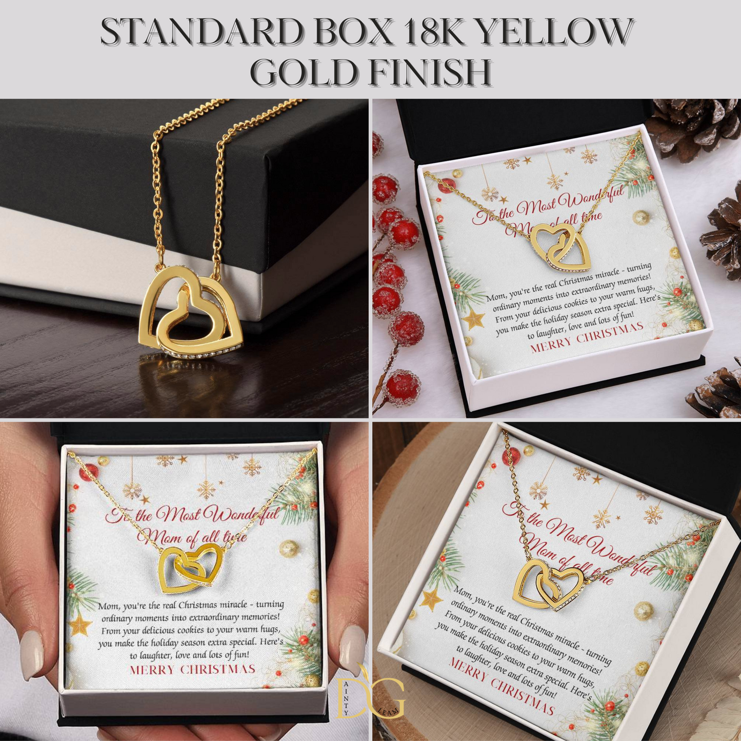 Christmas Gift Necklace For Mom - Gift For Mom - Merry Christmas Mom Necklace - Mother Christmas Necklace With Message Card - Mom Gift