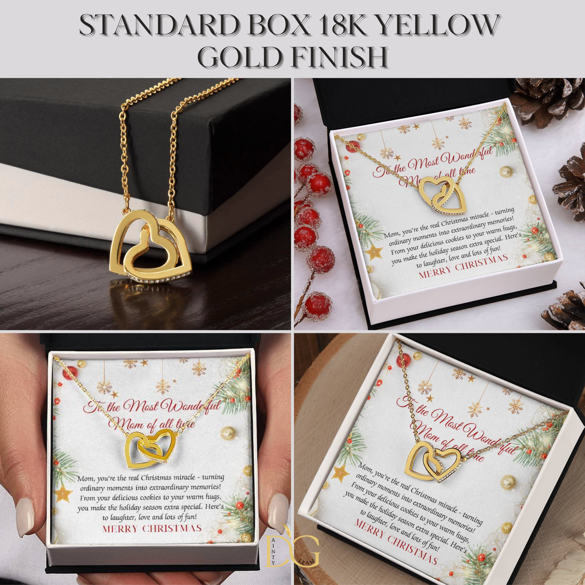 Christmas Gift Necklace For Mom - Gift For Mom - Merry Christmas Mom Necklace - Mother Christmas Necklace With Message Card - Mom Gift