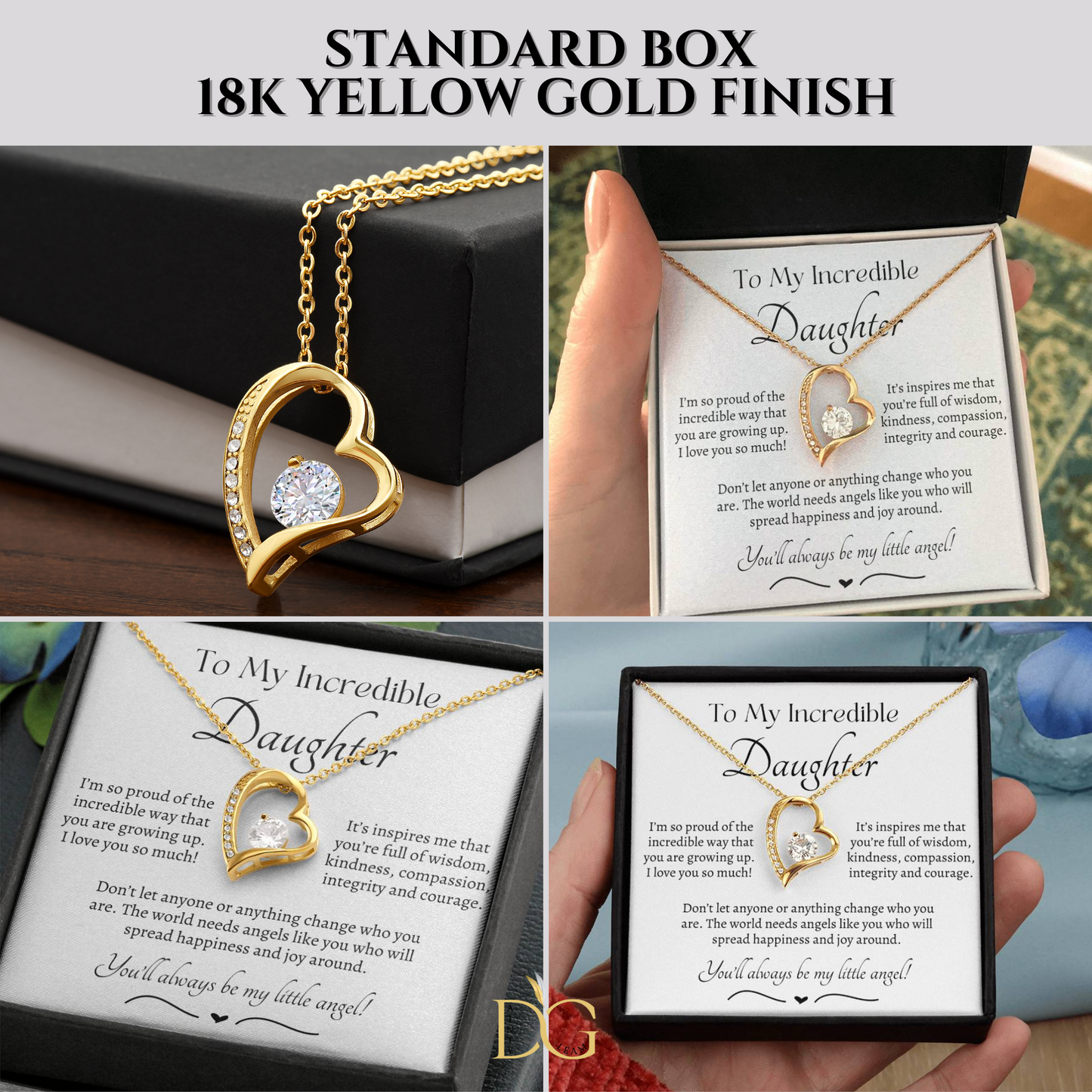 Beautiful Gift for Daughter From Dad My Little Angel, My Little Girl Necklace With Meaningful Message, Gift Box, Gift for Daughter From Mom