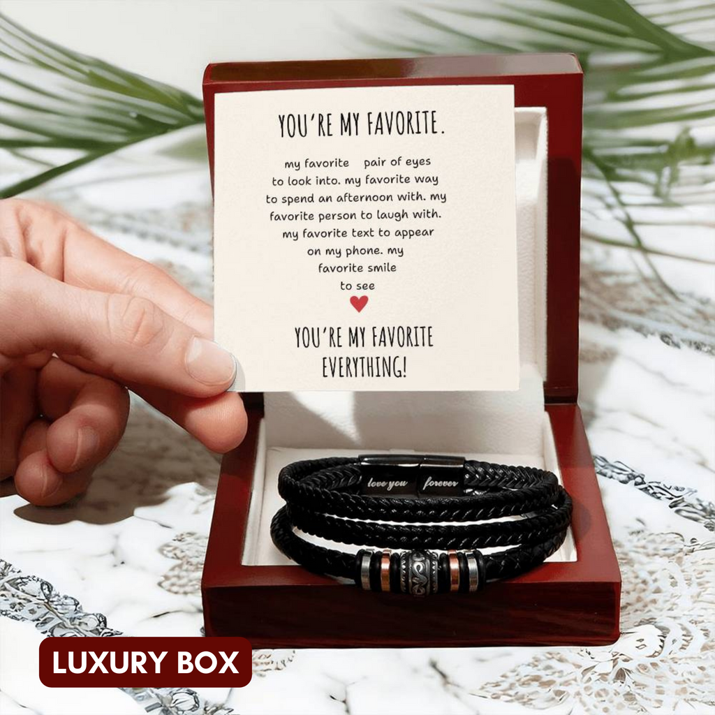 To My Man, You're my favorite, Couple Gifts, Men's Bracelet, Soulmate Gift, Valentine's Day Gift for Him,Anniversary Gift,Birthday Gift