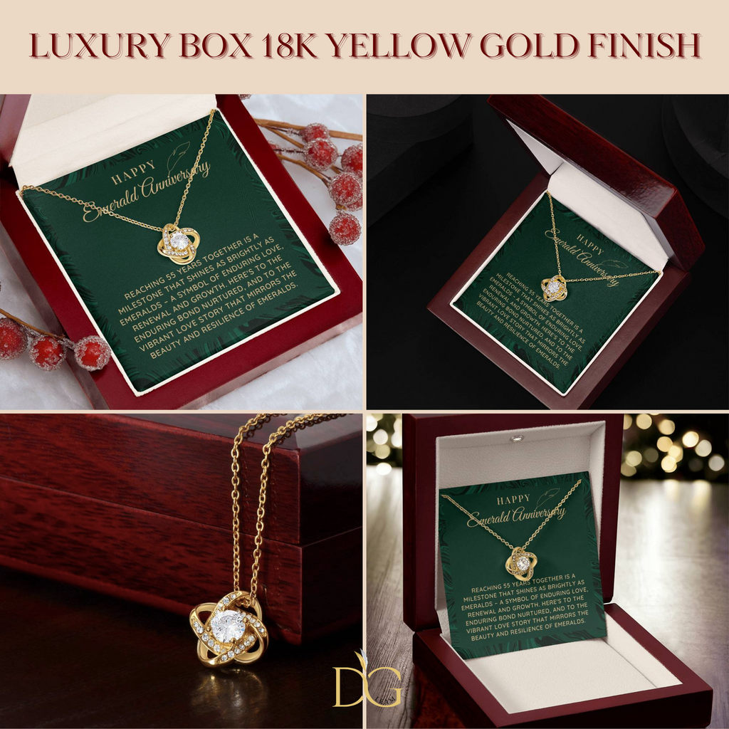 55th Wedding anniversary Gift, Emerald wedding anniversary gift, Wedding Gift, Anniversary milestone gift, Necklace for Wife, for Mom